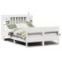 Cama con estantería sin colchón madera maciza blanca 135x190