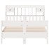 Cama con estantería sin colchón madera maciza blanca 135x190