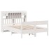 Cama con estantería sin colchón madera maciza blanca 135x190