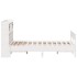 Cama con estantería sin colchón madera maciza blanca 135x190
