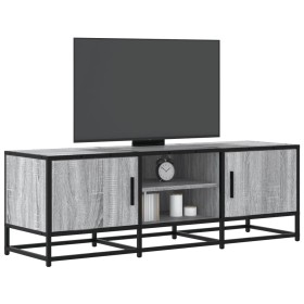 Mueble TV madera ingeniería y metal gris Sonoma 120x35x41
