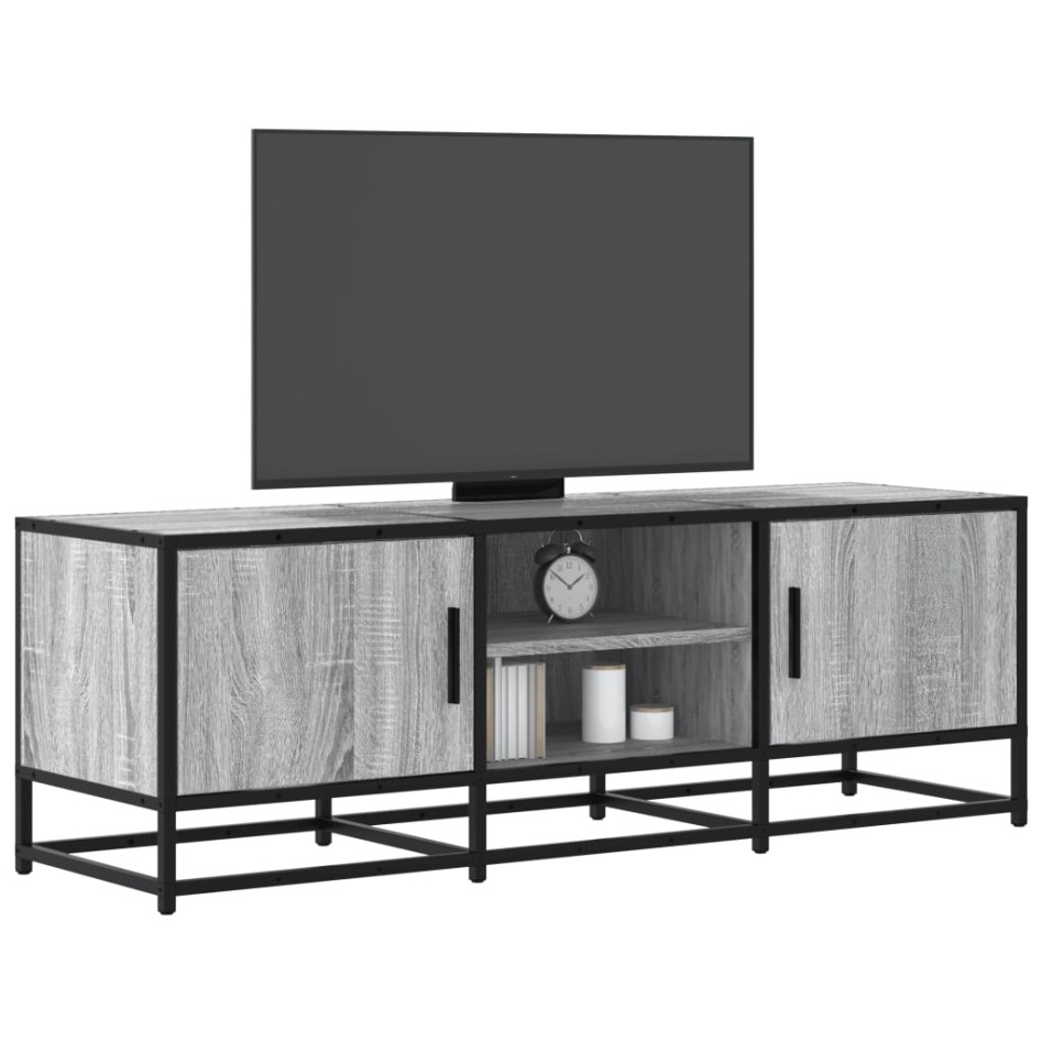 Mueble TV madera ingeniería y metal gris Sonoma 120x35x41