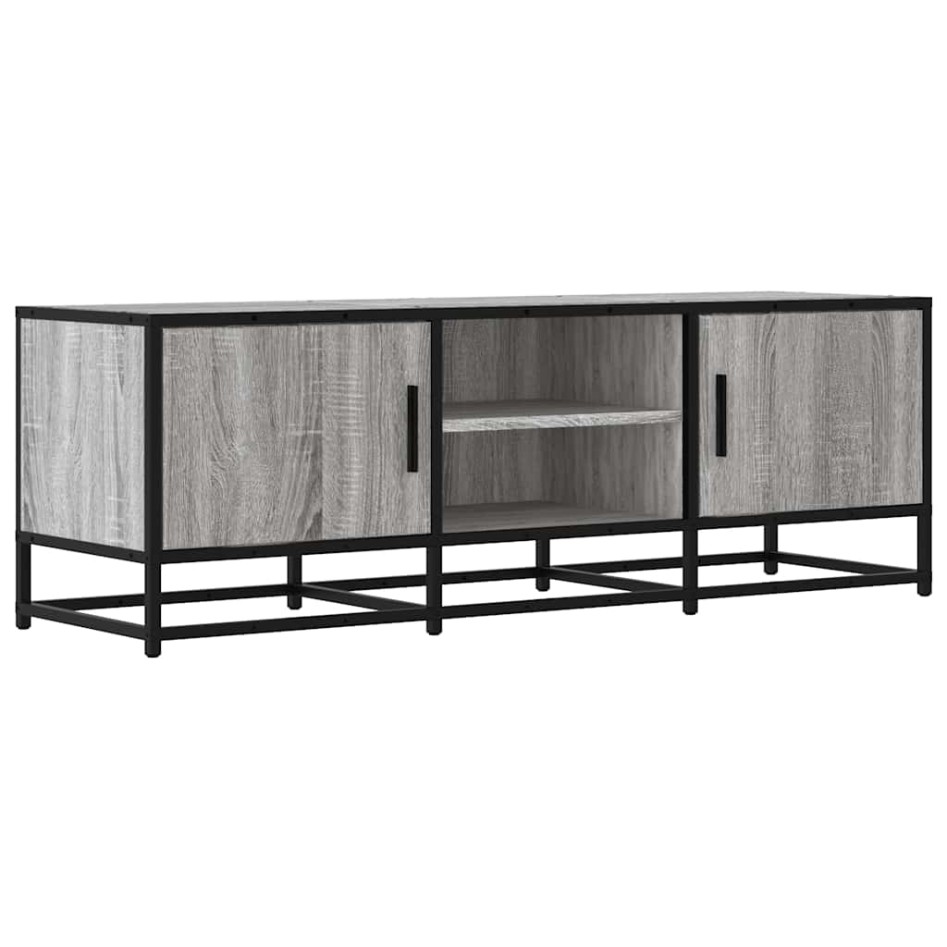 Mueble TV madera ingeniería y metal gris Sonoma 120x35x41