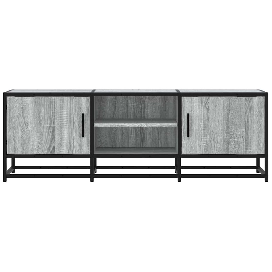 Mueble TV madera ingeniería y metal gris Sonoma 120x35x41