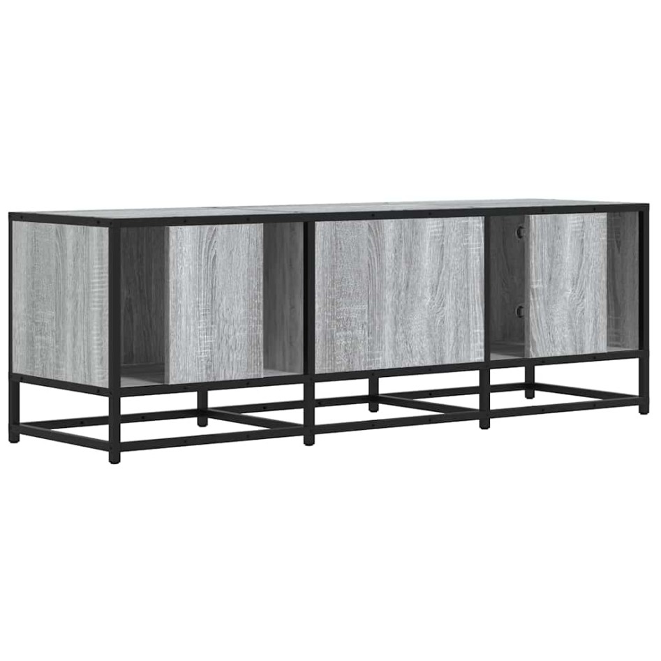 Mueble TV madera ingeniería y metal gris Sonoma 120x35x41