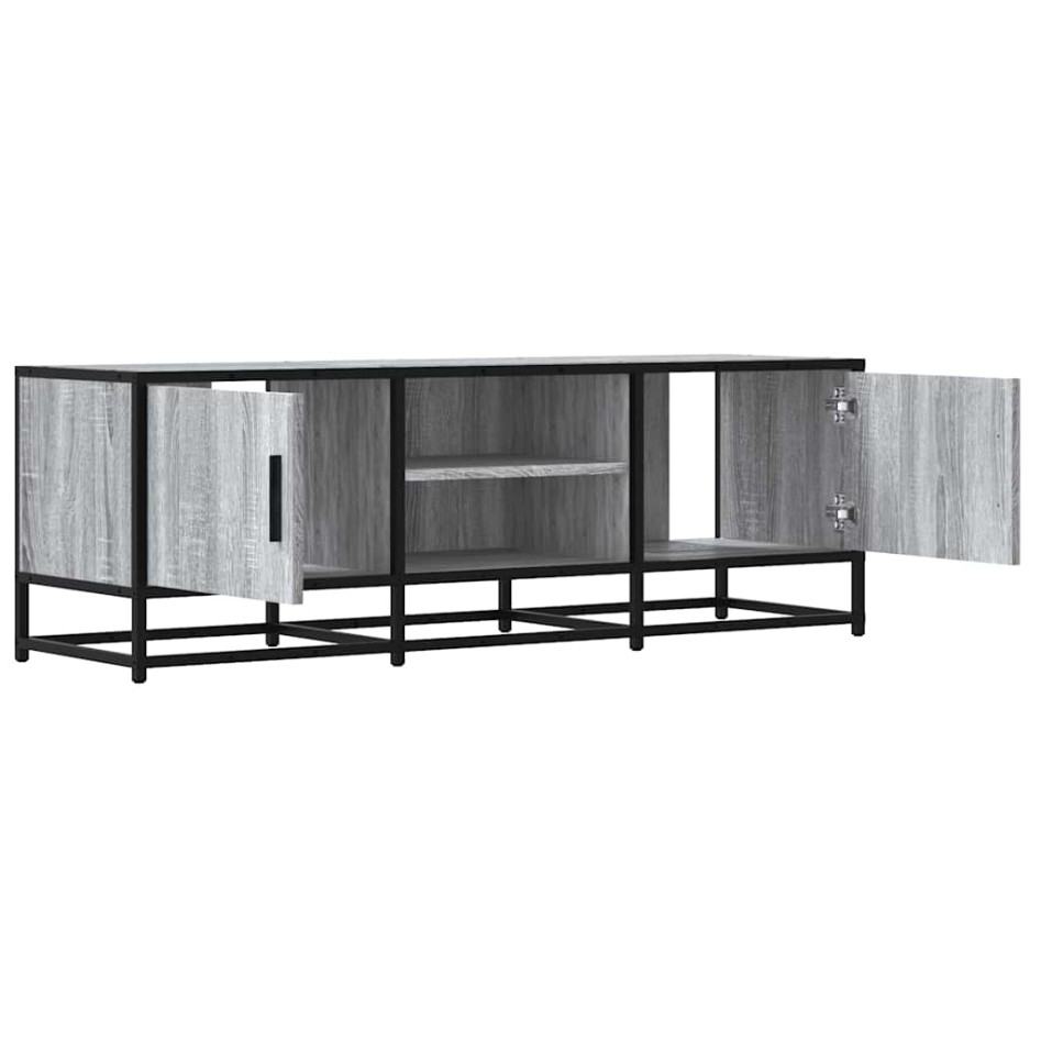 Mueble TV madera ingeniería y metal gris Sonoma 120x35x41