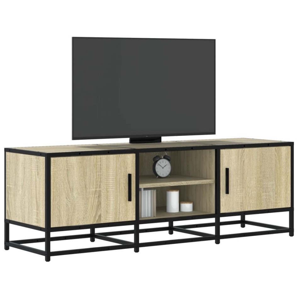 Mueble TV metal y madera ingeniería roble Sonoma 120x35x41