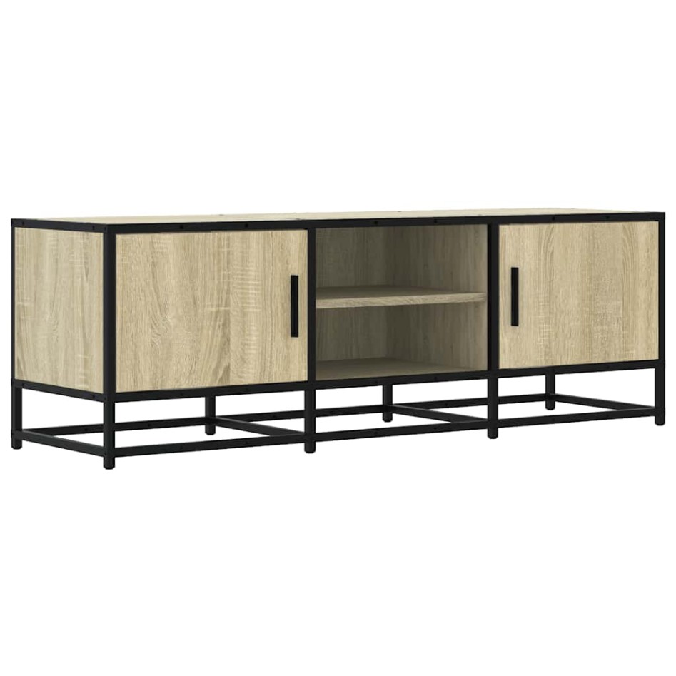 Mueble TV metal y madera ingeniería roble Sonoma 120x35x41