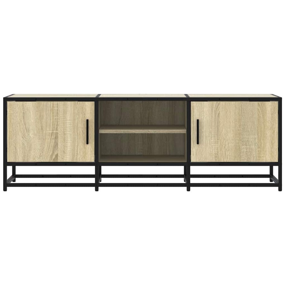 Mueble TV metal y madera ingeniería roble Sonoma 120x35x41
