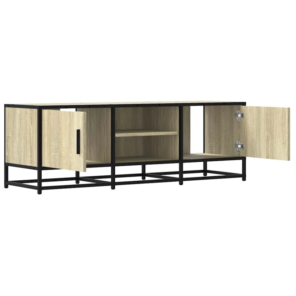 Mueble TV metal y madera ingeniería roble Sonoma 120x35x41