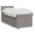 Cama box spring con colchón tela gris taupe 90x200