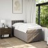 Cama box spring con colchón tela gris taupe 90x200