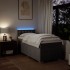 Cama box spring con colchón tela gris taupe 90x200
