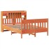 Cama sin colchón madera maciza de pino marrón cera 140x200