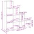 Librería divisora 4 niveles marrón roble 131,5x29x131,5