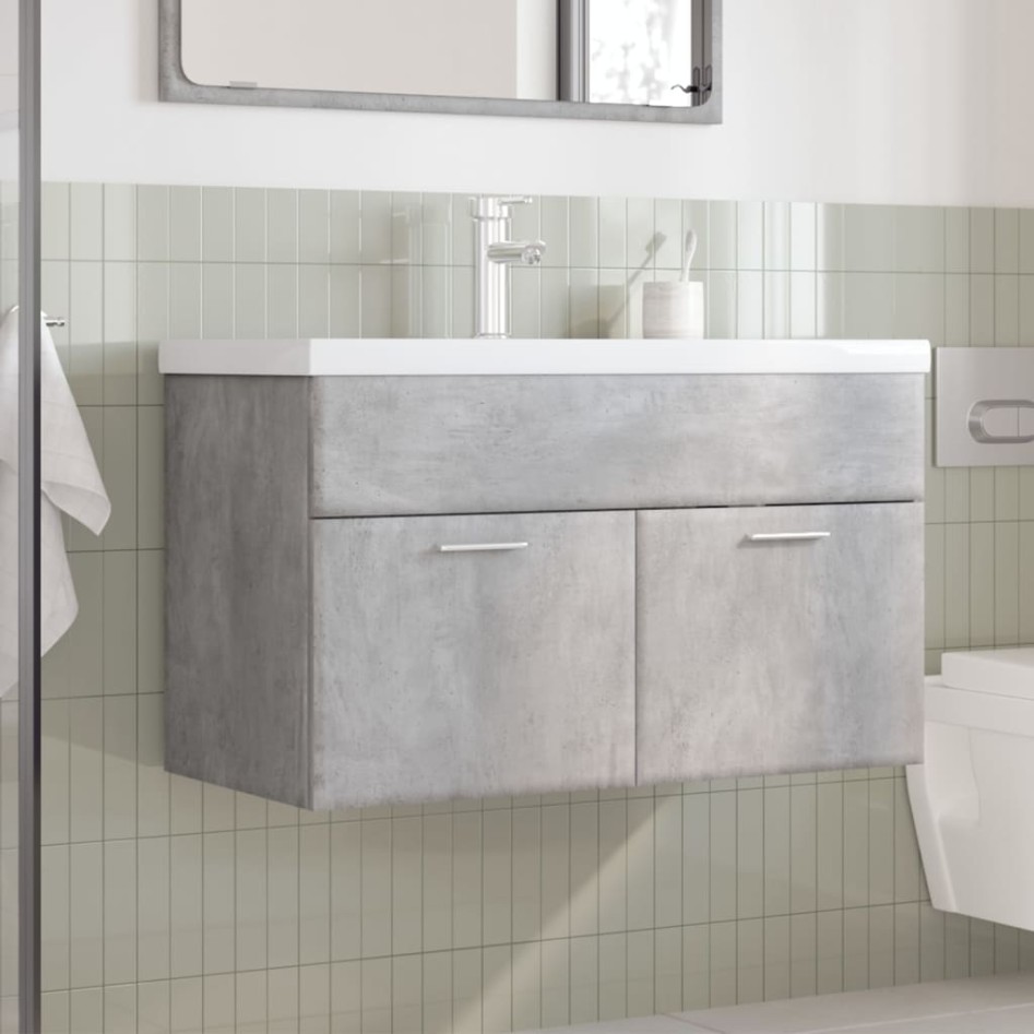 Mueble de baño con lavabo integrado gris