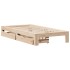 Estructura de cama sin colchón madera maciza pino 75x190