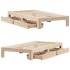 Estructura de cama sin colchón madera maciza pino 75x190