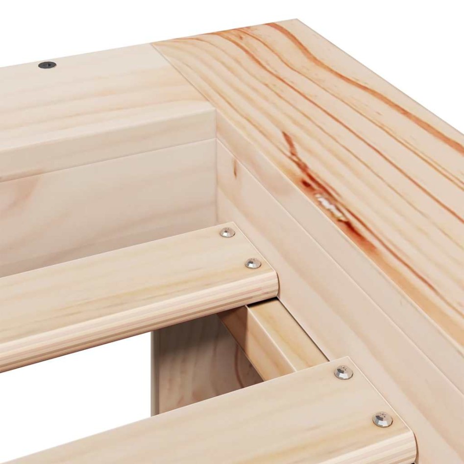 Estructura de cama sin colchón madera maciza pino 75x190