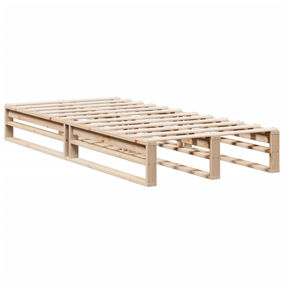 Cama con estantería sin colchón madera maciza de pino