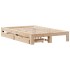 Estructura de cama sin colchón madera maciza de pino 135x190