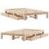 Estructura de cama sin colchón madera maciza de pino 135x190