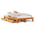 Estructura de cama sin colchón madera maciza marrón 135x190