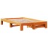 Estructura de cama sin colchón madera maciza marrón 135x190