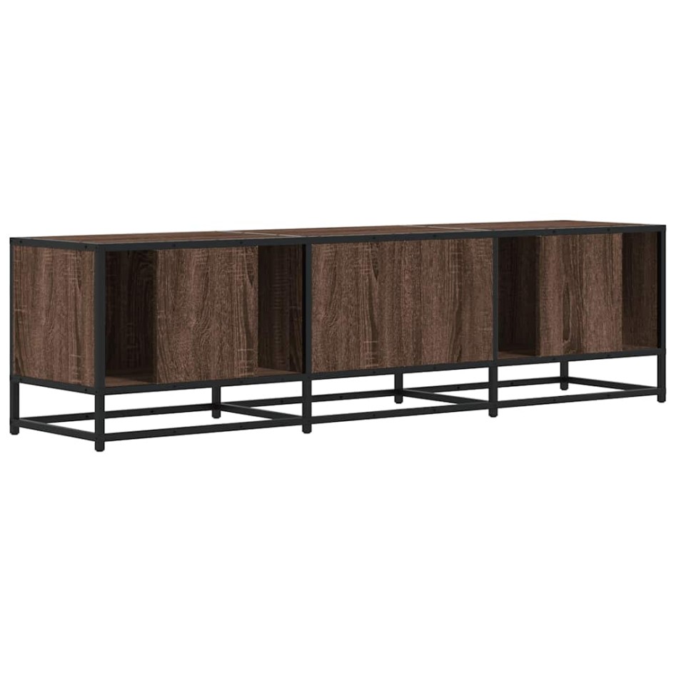 Mueble TV metal y madera ingeniería marrón roble 150x35x41