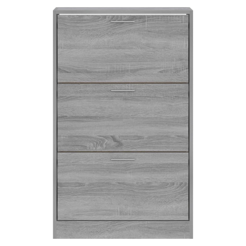 Mueble zapatero madera contrachapada gris Sonoma 63x24x103