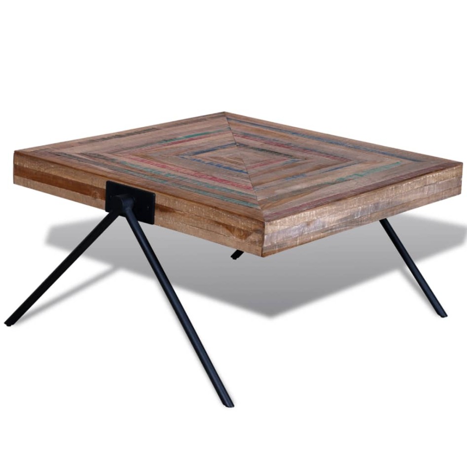 Mesa de centro con patas en forma de V madera de teca