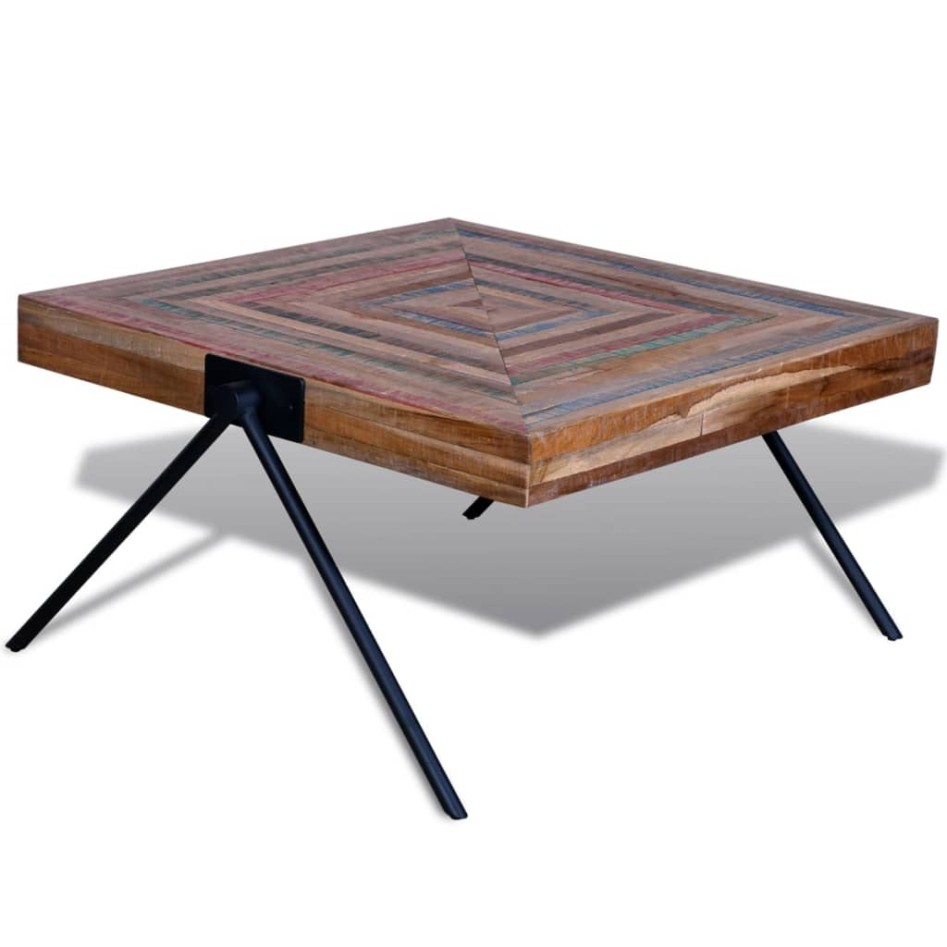 Mesa de centro con patas en forma de V madera de teca