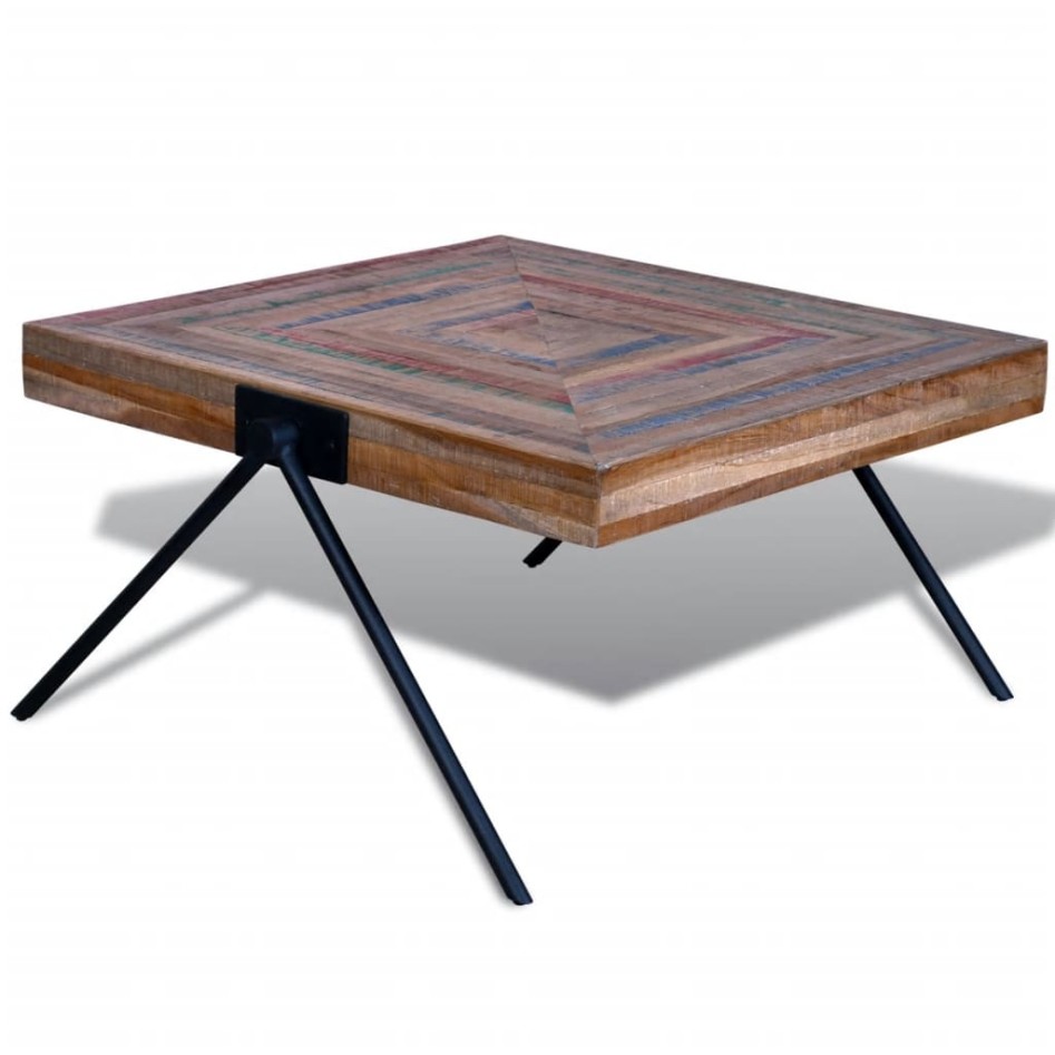 Mesa de centro con patas en forma de V madera de teca