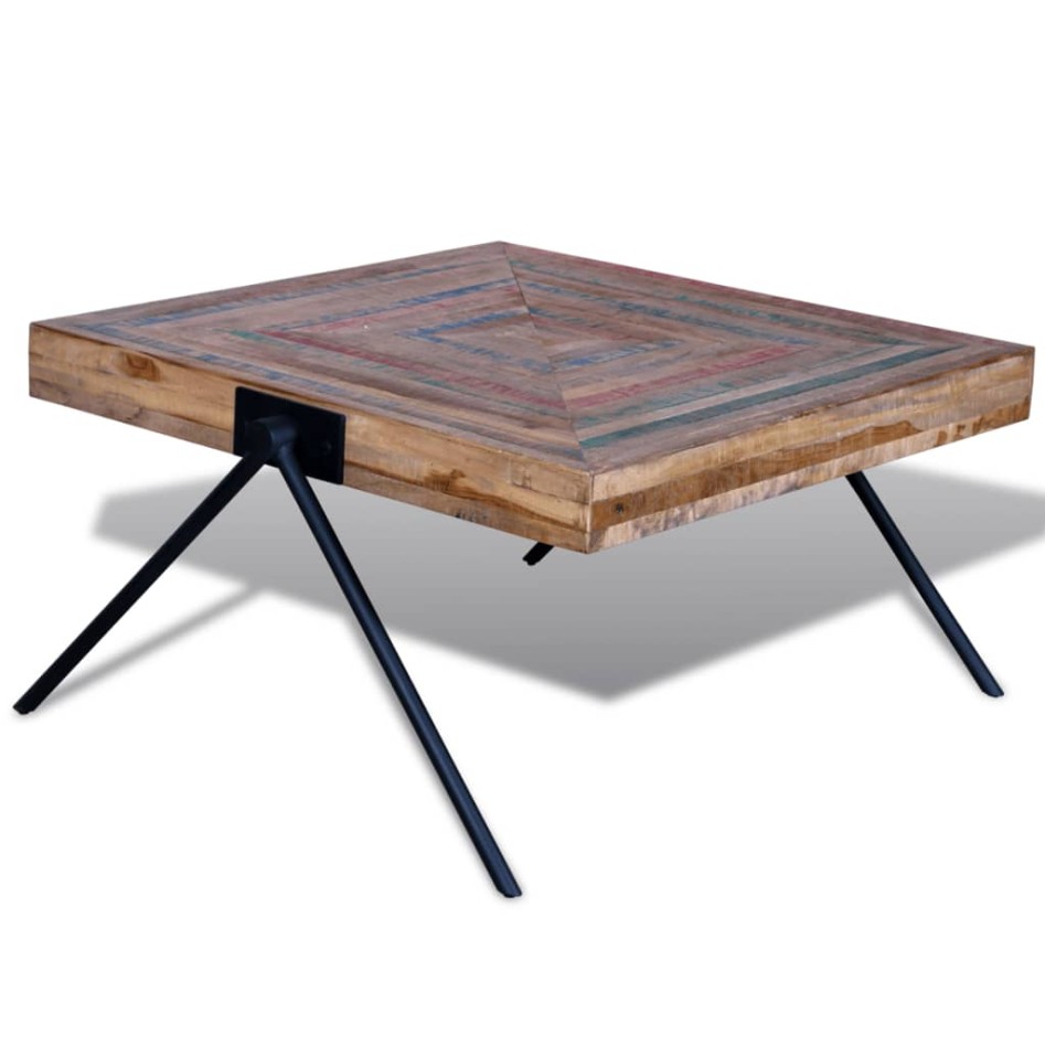 Mesa de centro con patas en forma de V madera de teca