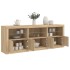 Aparador con luces LED roble Sonoma 181,5x37x67