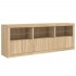 Aparador con luces LED roble Sonoma 181,5x37x67