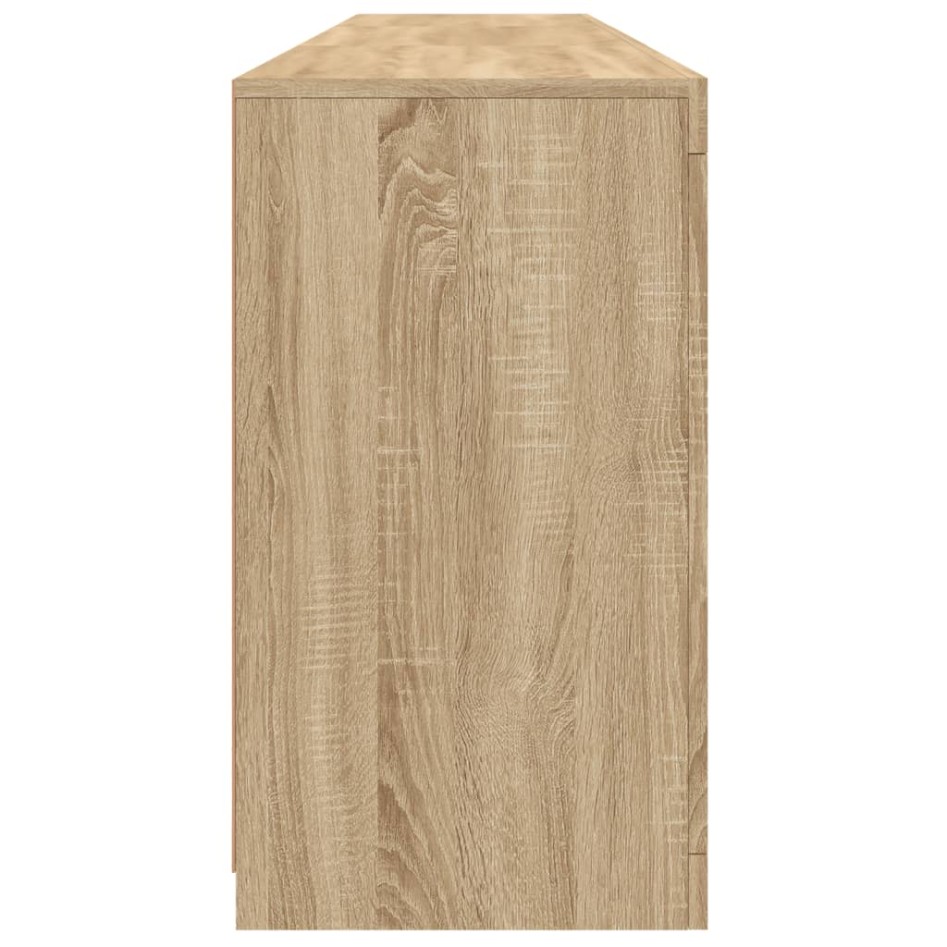 Aparador con luces LED roble Sonoma 181,5x37x67