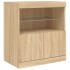 Aparador con luces LED roble Sonoma 181,5x37x67