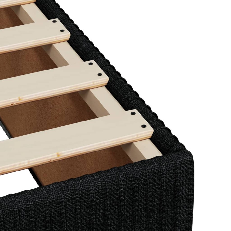 Cama box spring con colchón tela negro 80x200