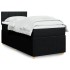 Cama box spring con colchón tela negro 90x200