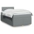 Cama box spring con colchón tela gris claro 120x200