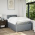 Cama box spring con colchón tela gris claro 120x200