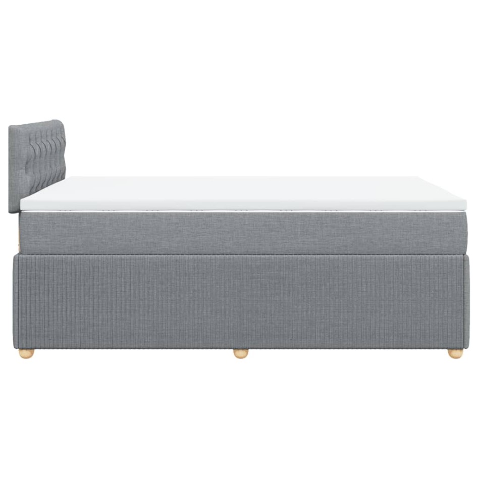 Cama box spring con colchón tela gris claro 120x200