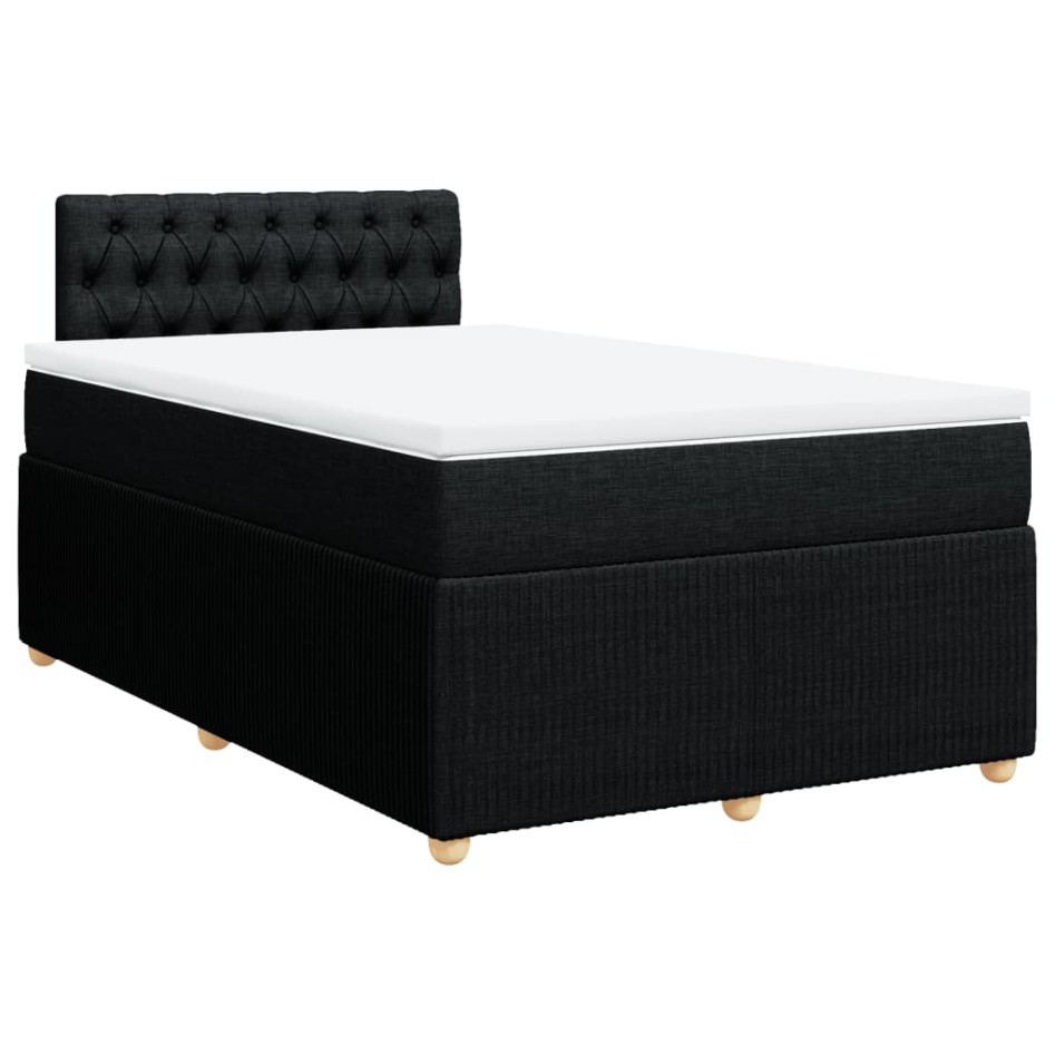 Cama box spring con colchón tela negro 120x200