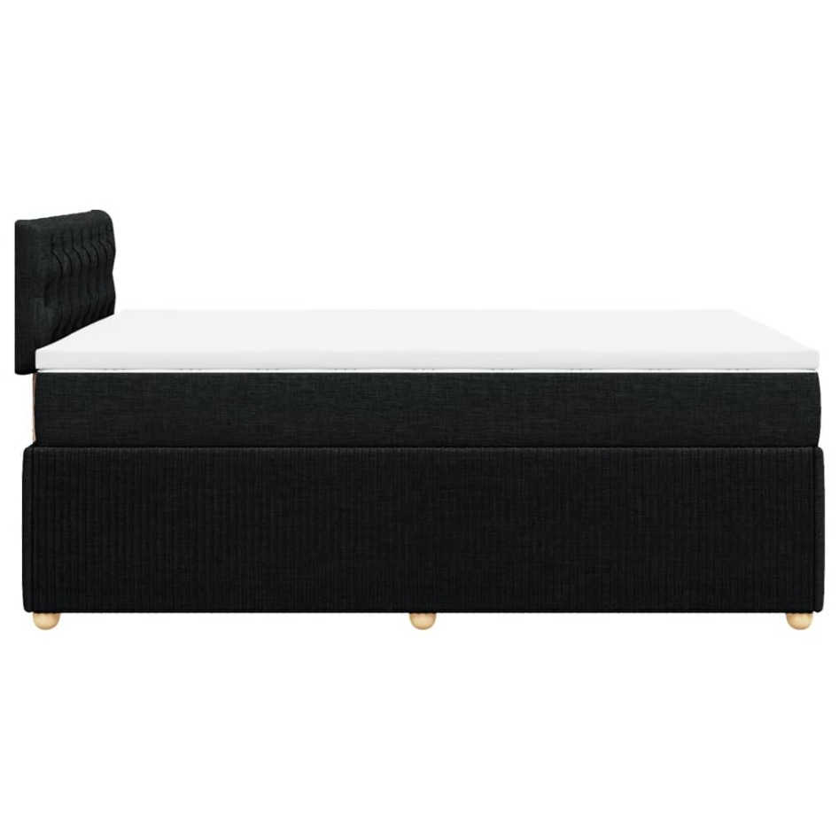 Cama box spring con colchón tela negro 120x200