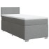 Cama box spring con colchón tela gris claro 100x200