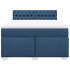 Cama box spring con colchón tela azul 140x200