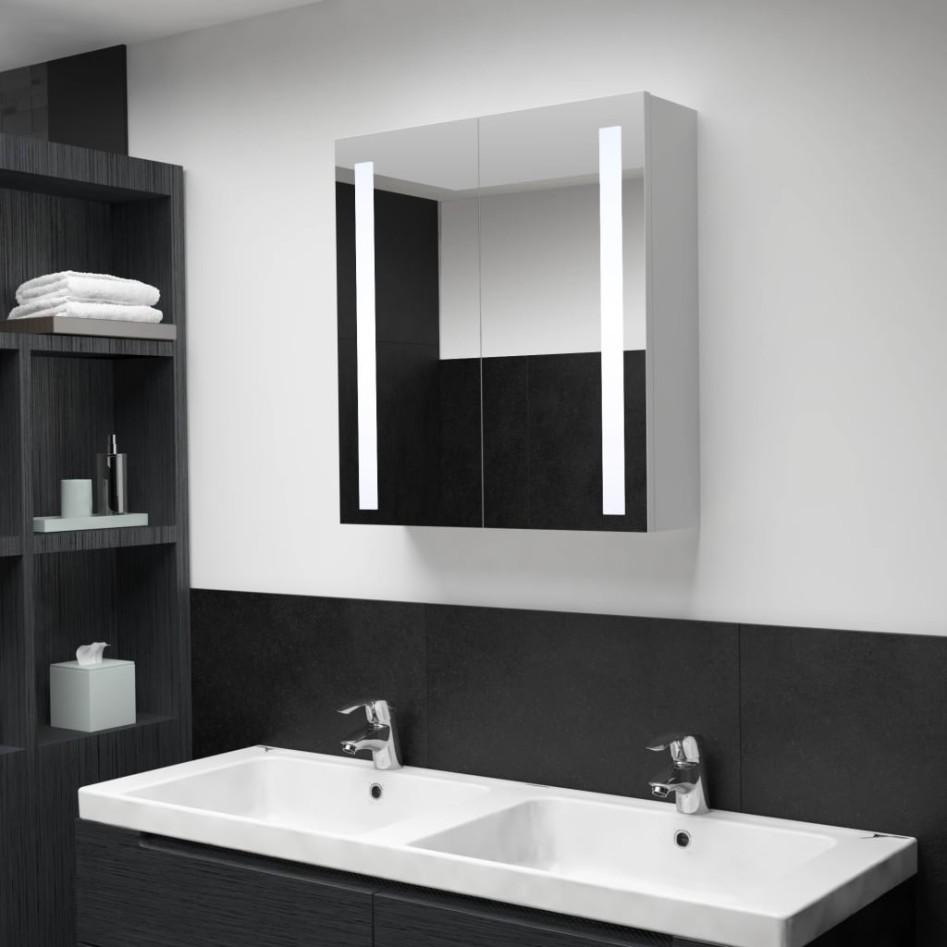 Mueble de baño con espejo LED 60x14x62