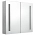 Armario de baño con espejo LED gris hormigón 62x14x60