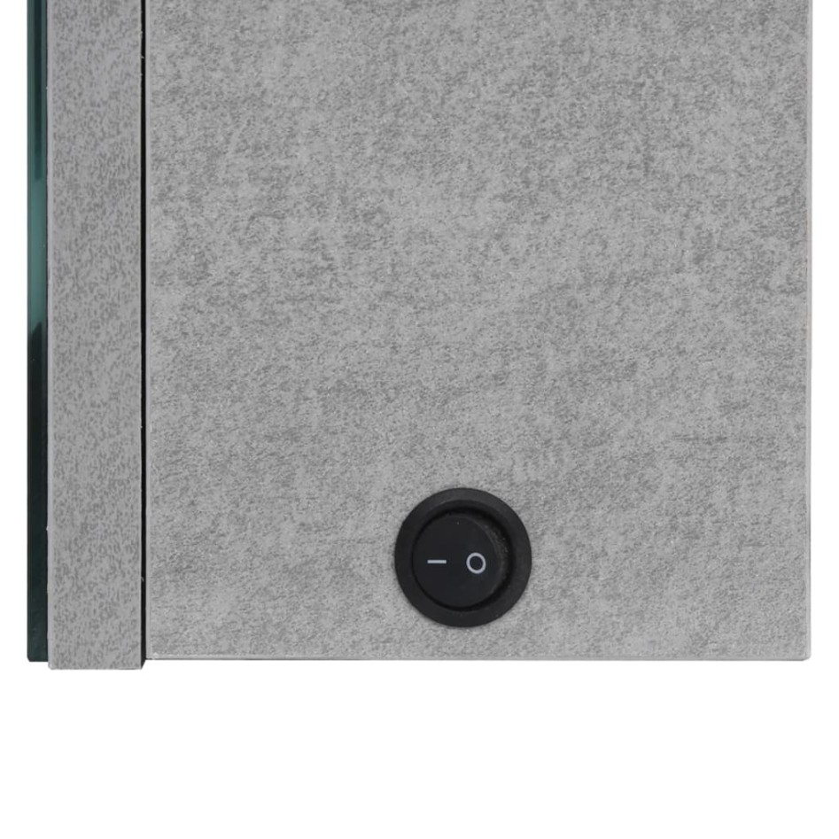 Armario de baño con espejo LED gris hormigón 62x14x60